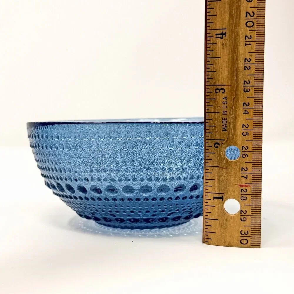 Fortessa Jupiter Cobalt Blue Hobnail Glass Bowls Set of 6 Small Dessert